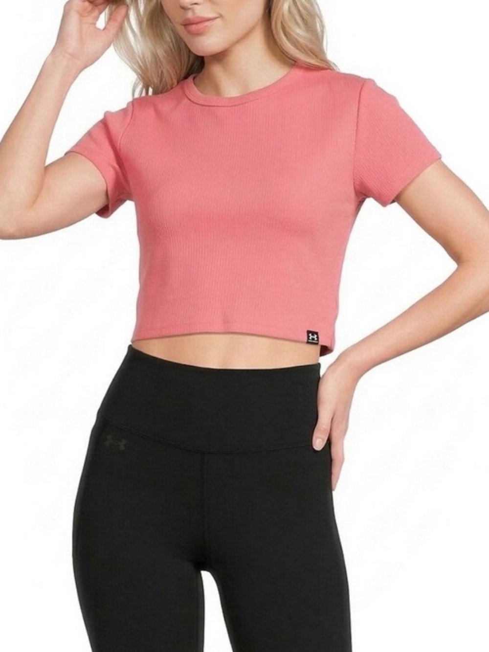 Under Armour Rival Baby Rib Cropped Fitted Tee - Women's Medium